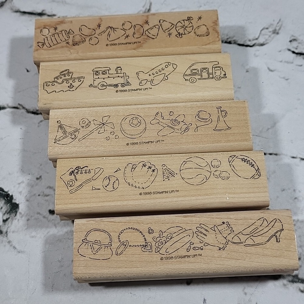 Stampin Up Rubber Stamps Lot of 5‎ Assorted Border Frames Scarpbooking